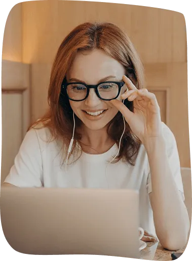 Woman using a laptop